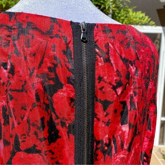 JULIAN TAYLOR SLEEVELESS RED & BLACK SWING SKIRT DRESS 14 NWT - Picture 9 of 16